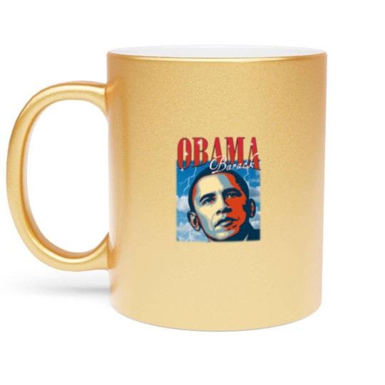 Discover RETRO BARACK OBAMA Metallic Mugs | Vintage Obama Metallic Mugs Retro 90s
