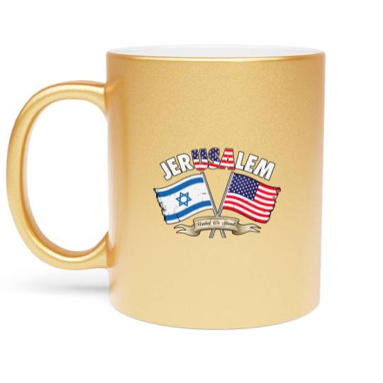Discover Jerusalem Israel Usa American Flag Metallic Mugs