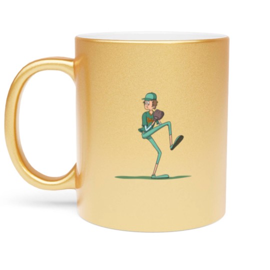 Discover Baseball pitcher throwing Metallic Mugs