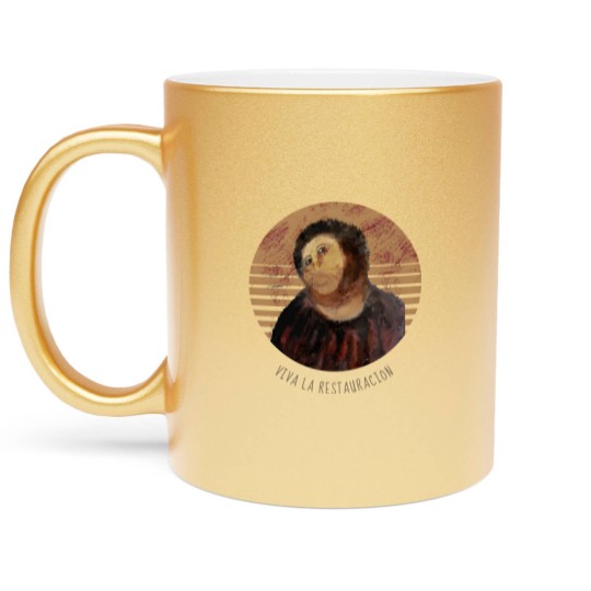 Discover Viva La Restauracion Jesus Fresco Restoration Fail Meme | Active Metallic Mugs