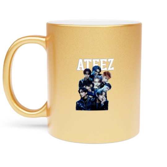 Discover Ateez Vintage Metallic Mugs, Ateez Metallic Mugs,Ateez Break The Wall Metallic Mugs