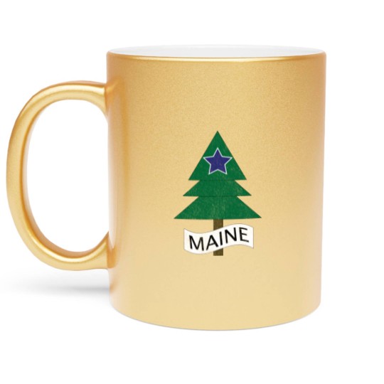 Discover 1901 Maine State Flag Remix Distressed Vintage - Maine - Metallic Mugs