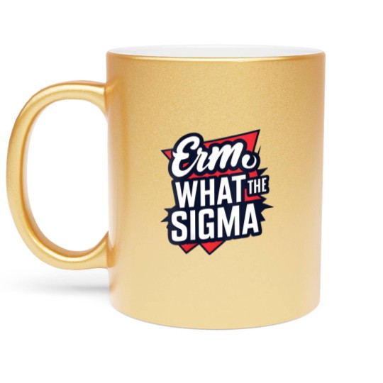 Discover wos erm, what the sigma funny meme Metallic Mugs