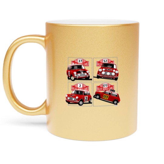Discover Monte Carlo Rally Mini Coopers Metallic Mugs