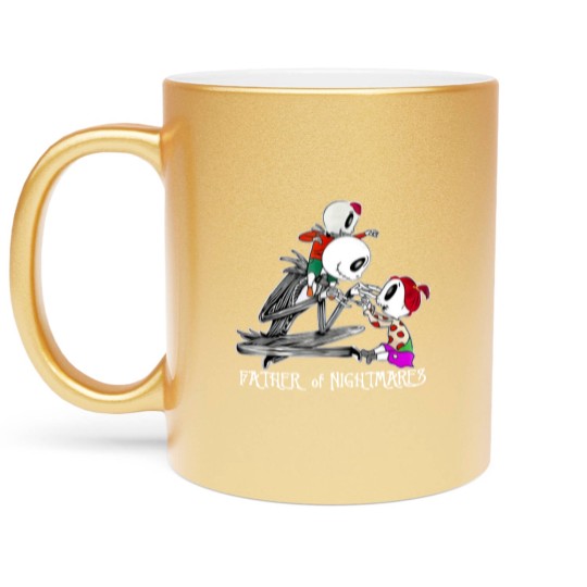 Discover Father Of Nightmares Vintage Metallic Mugs, Skellington Metallic Mugs