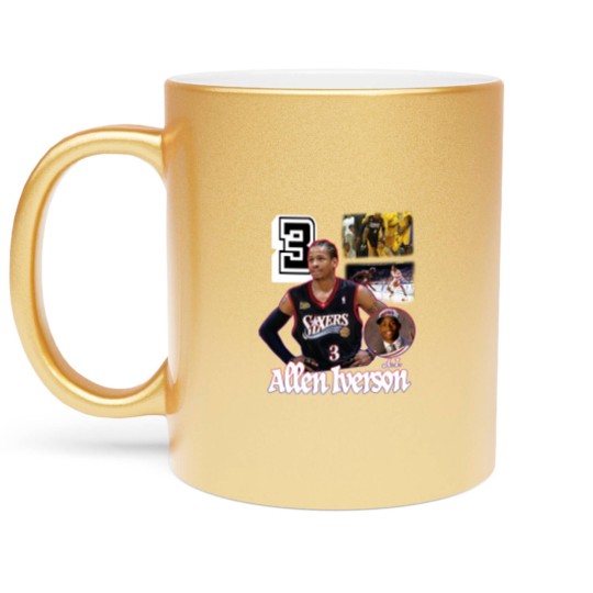 Discover Allen Iverson number 3 pro basketball player Metallic Mugs