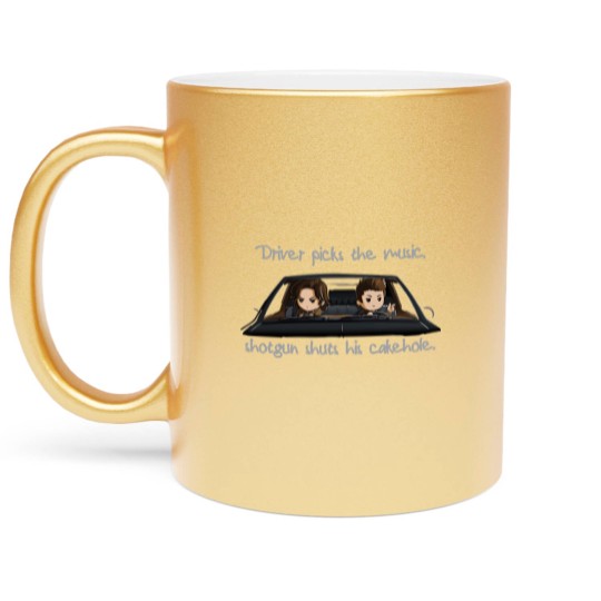 Discover SHOTGUN SHUTS HIS CAKEHOLE Metallic Mugs