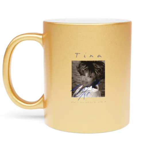 Discover Retro Signature Tina Turner Metallic Mugs Short Sleeve Unisex Metallic Mugs Metallic Mugs For Men Women