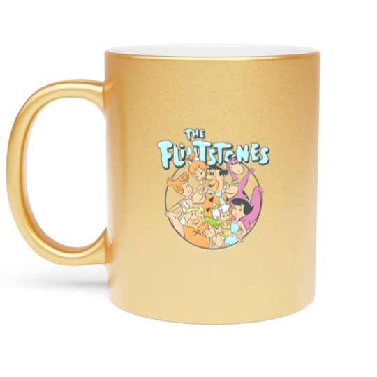 Discover the flintstones group shot family classic vintage logo t Metallic Mugs