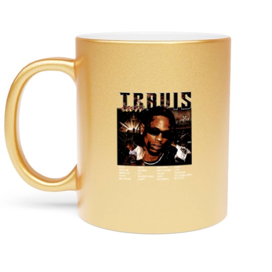 Discover Travis Scot Utopia Tracklist Metallic Mugs, Vintage Travis Utopia Metallic Mugs