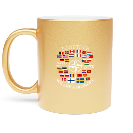 Discover nato otan with finland and sweden together we are stronger Metallic Mugs