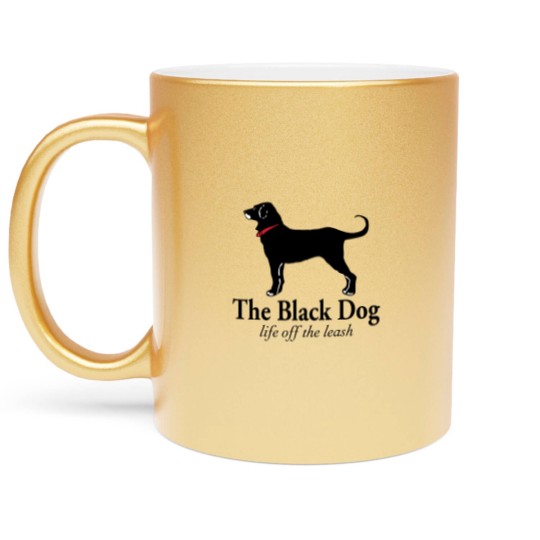 Discover The Black Dog Logo Life Off The Leash Metallic Mugs