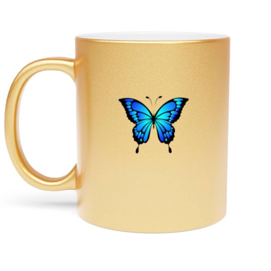 Discover blue butterfly Metallic Mugs
