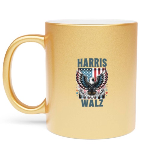 Discover Harris Walz Metallic Mugs, Kamala Harris Walz 2024 Metallic Mugs, Madam President Metallic Mugs