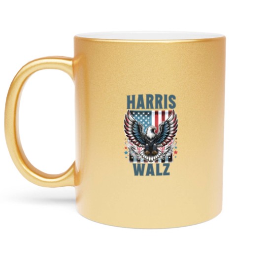 Discover Harris Walz Metallic Mugs, Kamala Harris Walz 2024 Metallic Mugs, Madam President Metallic Mugs