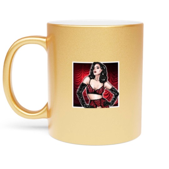 Discover Celebrating the icons - Dita Von Teese (red version) Metallic Mugs