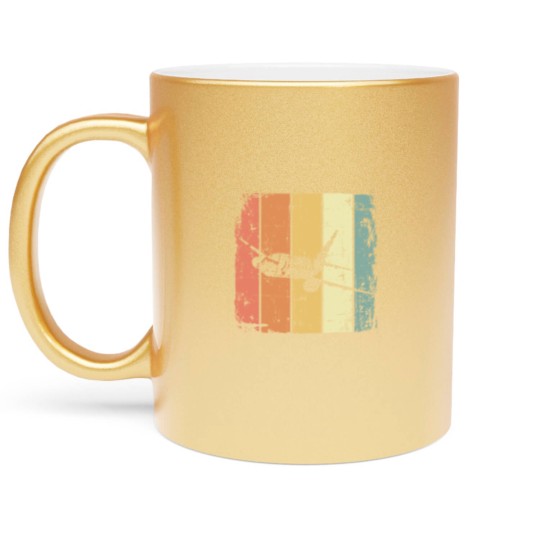 Discover Airplane Vintage Passenger Airplane Metallic Mugs