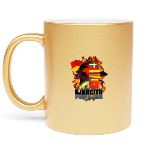 Discover Brigadas Internacionales No Pasaran Spanish Civil warr Red Star Raised Fist Revolution 3836 Metallic Mugs