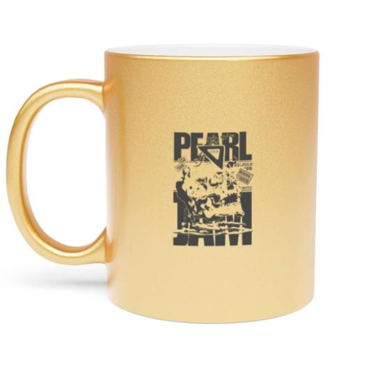 Discover PEARLL JAM Vintage Metallic Mugs, Oversized Metallic Mugs, Classic Rock, Metallic Mugs