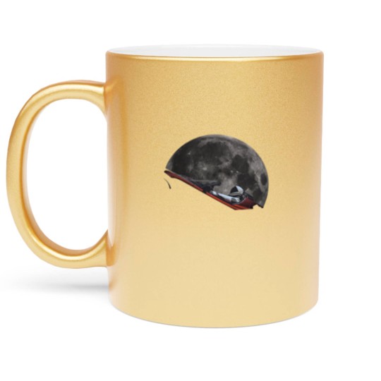 Discover Spacex Starman In Orbit Around The Moon - Spacex - Metallic Mugs