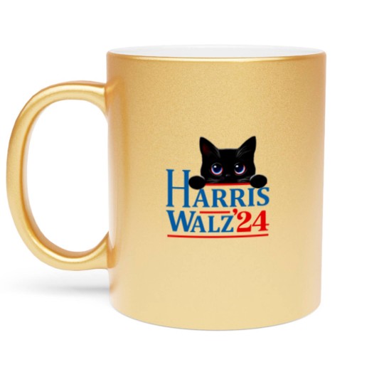 Discover Harris Walz Cat Lady  Harris tim walz Metallic Mugs - 1 Metallic Mugs