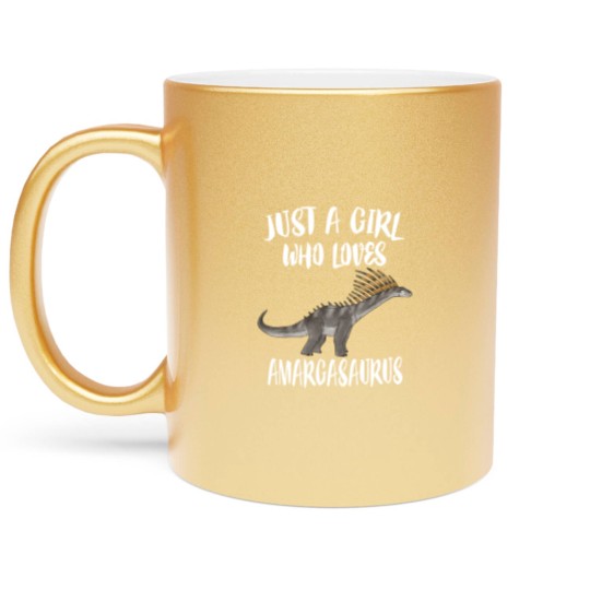 Discover Just A Girl Who Loves Amargasaurus Dinosaur Metallic Mugs