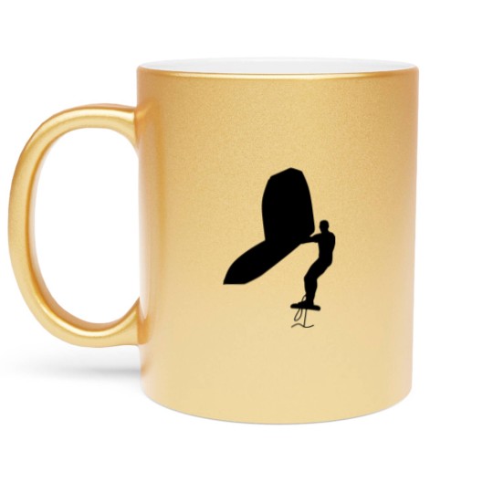 Discover Wing surfer wing surfing with foil wing Metallic Mugs