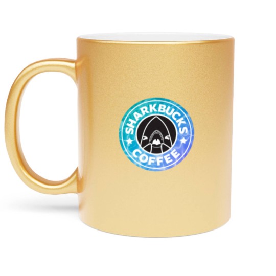 Discover Sharkbucks Logo [Water] Metallic Mugs