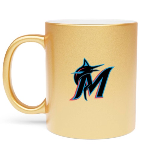 Discover The Miami Marlins Baseball Team Metallic Mugs