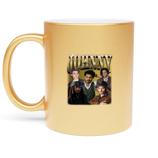Discover Maglietta Johnny Depp retr, Johnny Depp pirata Metallic Mugs