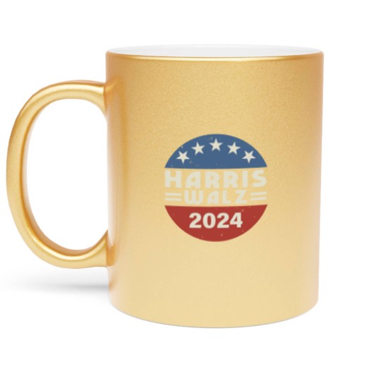 Discover Harris Walz Metallic Mugs, Kamala Harris Tim Walz President VP 2024 Metallic Mugs, Tim Walz