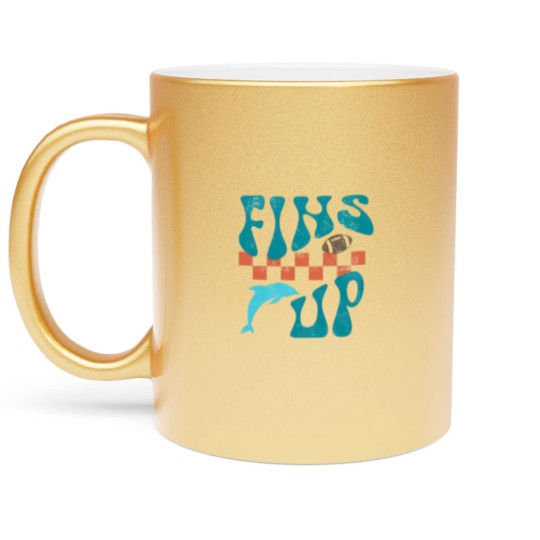 Discover Fins Up Metallic Mugs  Retro Miami Football Metallic Mugs Game Day Metallic Mugs Miami Sports Go Fins