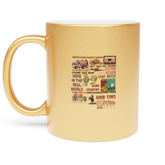 Discover Alan Jackson Retro Country Music Metallic Mugs Western Concert Metallic Mugs Music Lover Gift