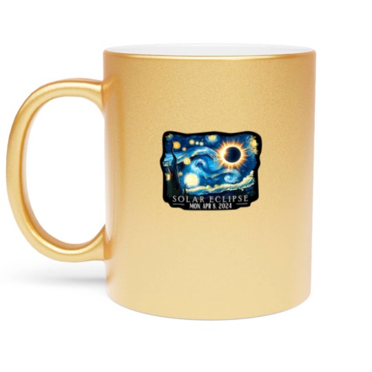 Discover Vintage American Totality Starry Night Eclipse Solar 2024 Metallic Mugs