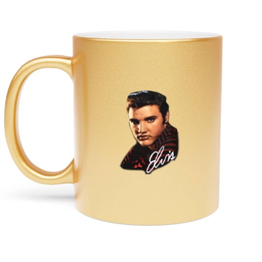 Discover Vintage Elvis Presley Metallic Mugs 90s Band Metallic Mugs Big Face Grail