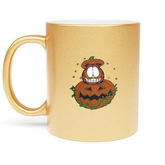 Discover Halloween Garfield Pumpkin Metallic Mugs, Halloween Pumpkin Garfield Cat Metallic Mugs