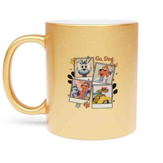 Discover Go Dog Go Polaroid Metallic Mugs | Vintage Go Dog Go Metallic Mugs | Go Dog Go Family Birthday Metallic Mugs | Dog Birthday Party Metallic Mugs