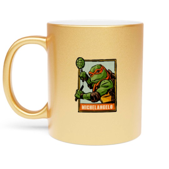 Discover Michelangelo Ninja Turtles Comic Vintage Metallic Mugs,