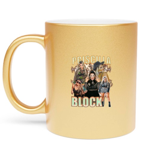 Discover Vintage Priscilla Block 90s Metallic Mugs, Retro Priscilla Block Bootleg Metallic Mugs