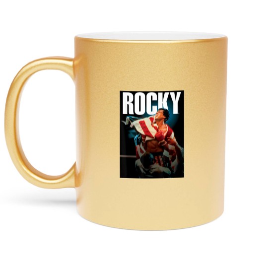 Discover Rocky IV American Flag Portrait Metallic Mugs