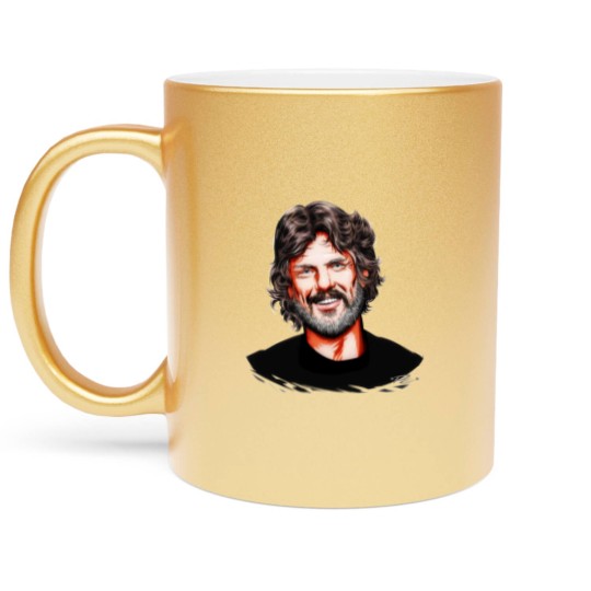 Discover Kris Kristofferson - An illustration by Paul Cemmick Metallic Mugs