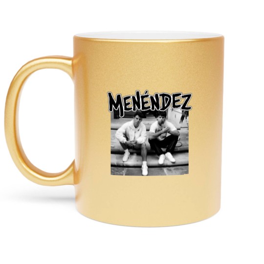 Discover MENENDEZ - out of step porch punk hardcore throwback true crime brothers Metallic Mugs