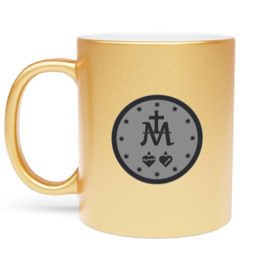 Discover Round Miraculous Medal Round Miraculous Medal Metallic Mugs
