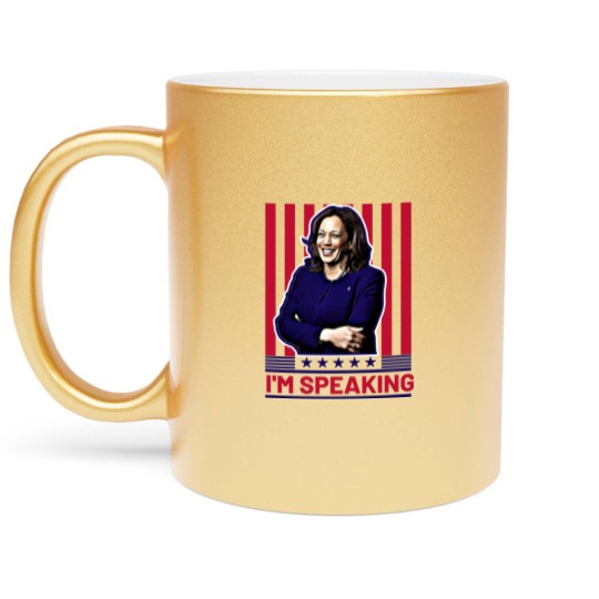 Discover Harris Kamala I'm Speaking Metallic Mugs, Madam President Metallic Mugs, Kamala Rally Metallic Mugs, Presidential Election 2024 Metallic Mugs