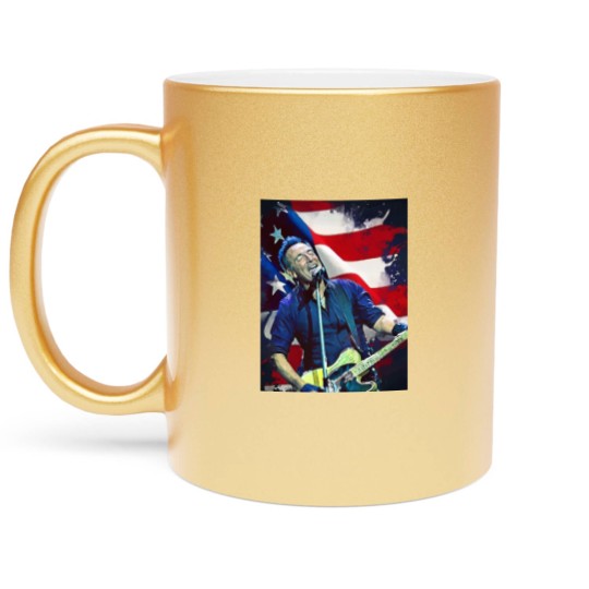 Discover Bruce Springsteen Graphic Metallic Mugs  Bruce Springsteen Metallic Mugs Tour 2024 Metallic Mugs