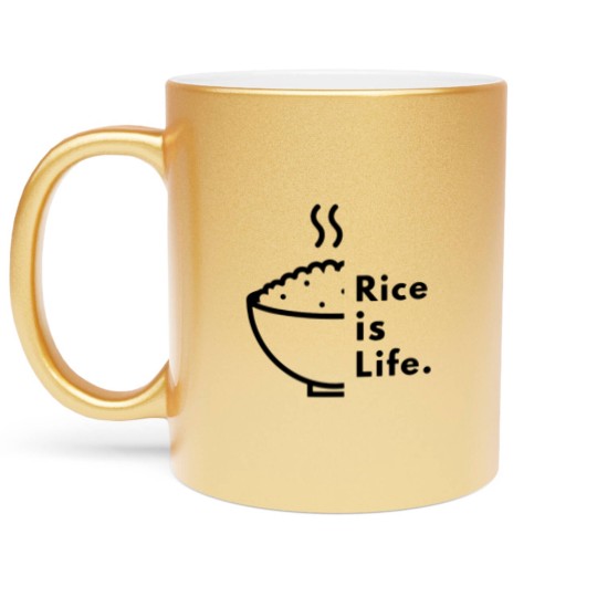 Discover Rice is Life. Tri-blend Metallic Mugs