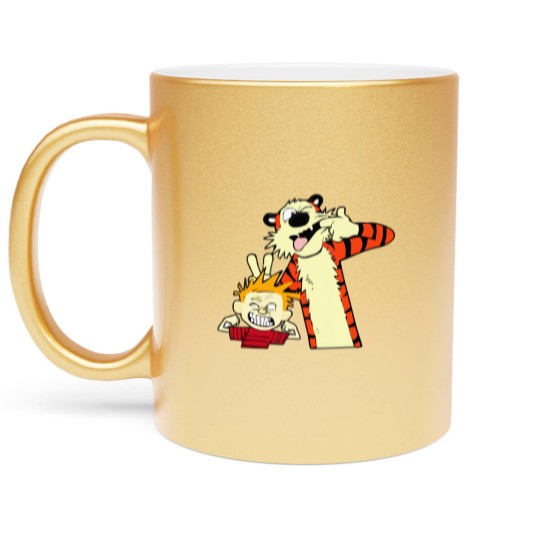 Discover calvin and hobbes, calvin and hobbes logo, calvin and hobbes merch, calvin and hobbes cartoon Metallic Mugs