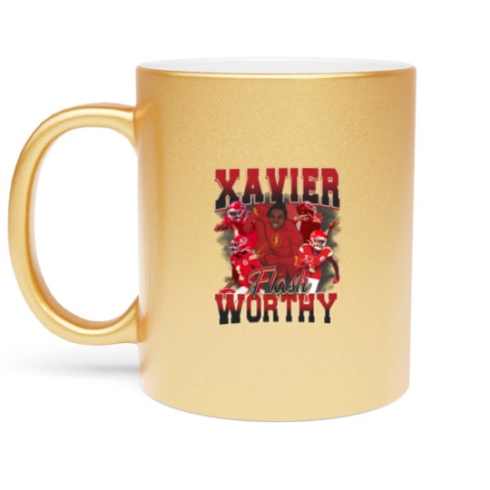 Discover Xavier Worthy Flash Vintage Style Y2K Football Metallic Mugs Metallic Mugs