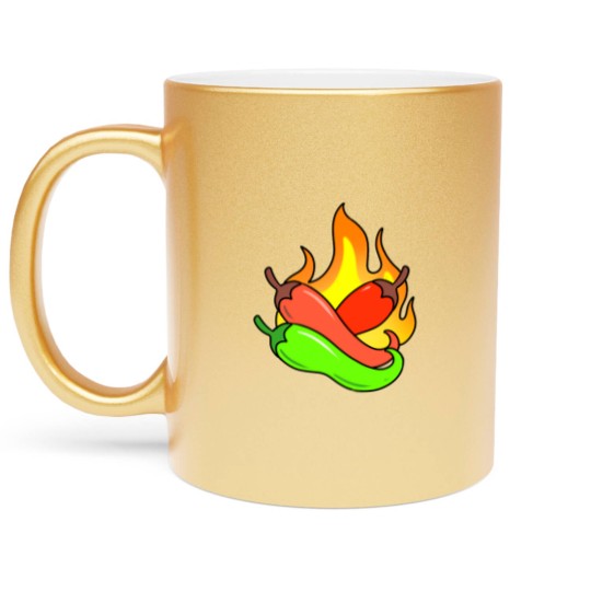 Discover hot peppers Metallic Mugs