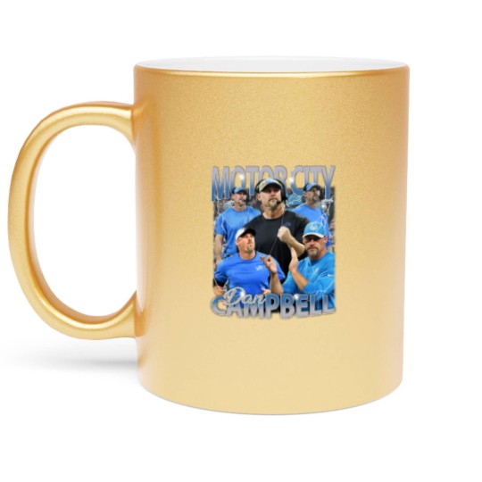 Discover Vintage 90s Graphic Style Motorcity Dan Metallic Mugs, Dan Campbell Metallic Mugs, Vintage Oversized Sport Metallic Mugs